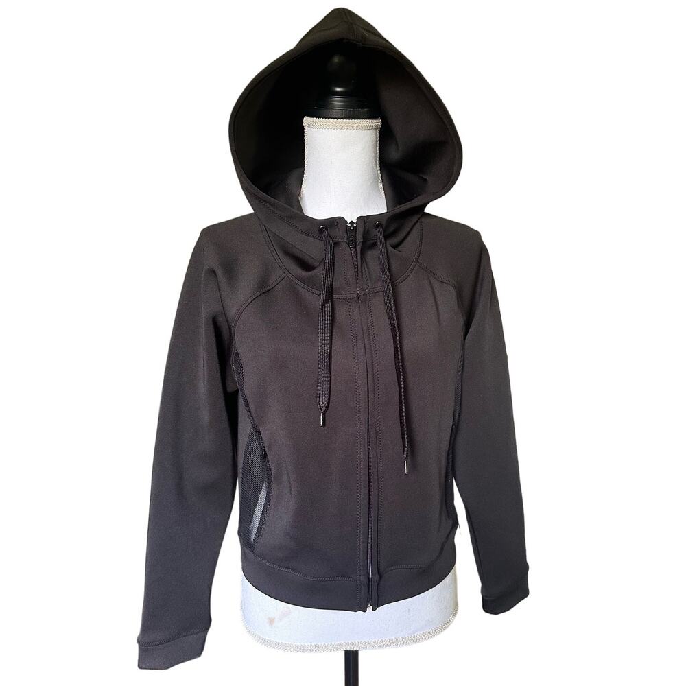 Marc New York Performance Cropped Jacket Hooded Sexy Mesh Back Pockets sz Small‎
